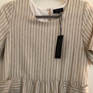 Roolee Dress / Size Medium, Cream + Stripes
